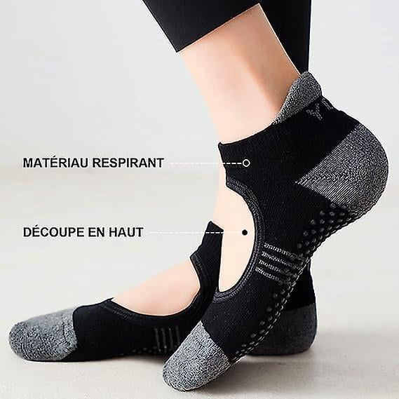 3 pares de zapatillas de yoga antidrapantes para mujer Chaussettes En Coton Pilates Pour Yoga Danse Barre Ballet Chaussettes Antidrapante Bodega Aurrera en linea
