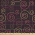 thumbnail image 2 of Ambesonne Abstract Fabric by the Yard Upholstery, Lacy Like Swirl Motifs, 5 Yards, Dark Fuchsia and Dried Rose, 2 of 5