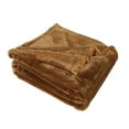 thumbnail image 2 of Superior Fleece Plush Fluffy Soft Blanket, Solid Sepia, Throw, 2 of 7