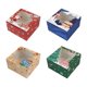 thumbnail image 4 of Decoración navideña, caja de regalo de Navidad de 12 agujeros, caja de papel, ventana limpia, bonito patrón, caja para cupcakes de Navidad, 4 of 4