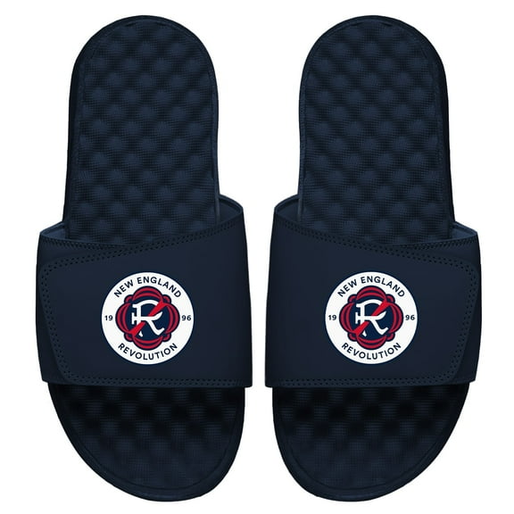 Men's ISlide Navy New England Revolution Primary Team Logo Slide Sandals