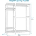 thumbnail image 6 of VIPEK V2 Garment Rack Metal Clothing Rack for Hanging Clothes, 45"Lx16.5"Wx76.4"H, Max Load 700LBS, White, 6 of 7