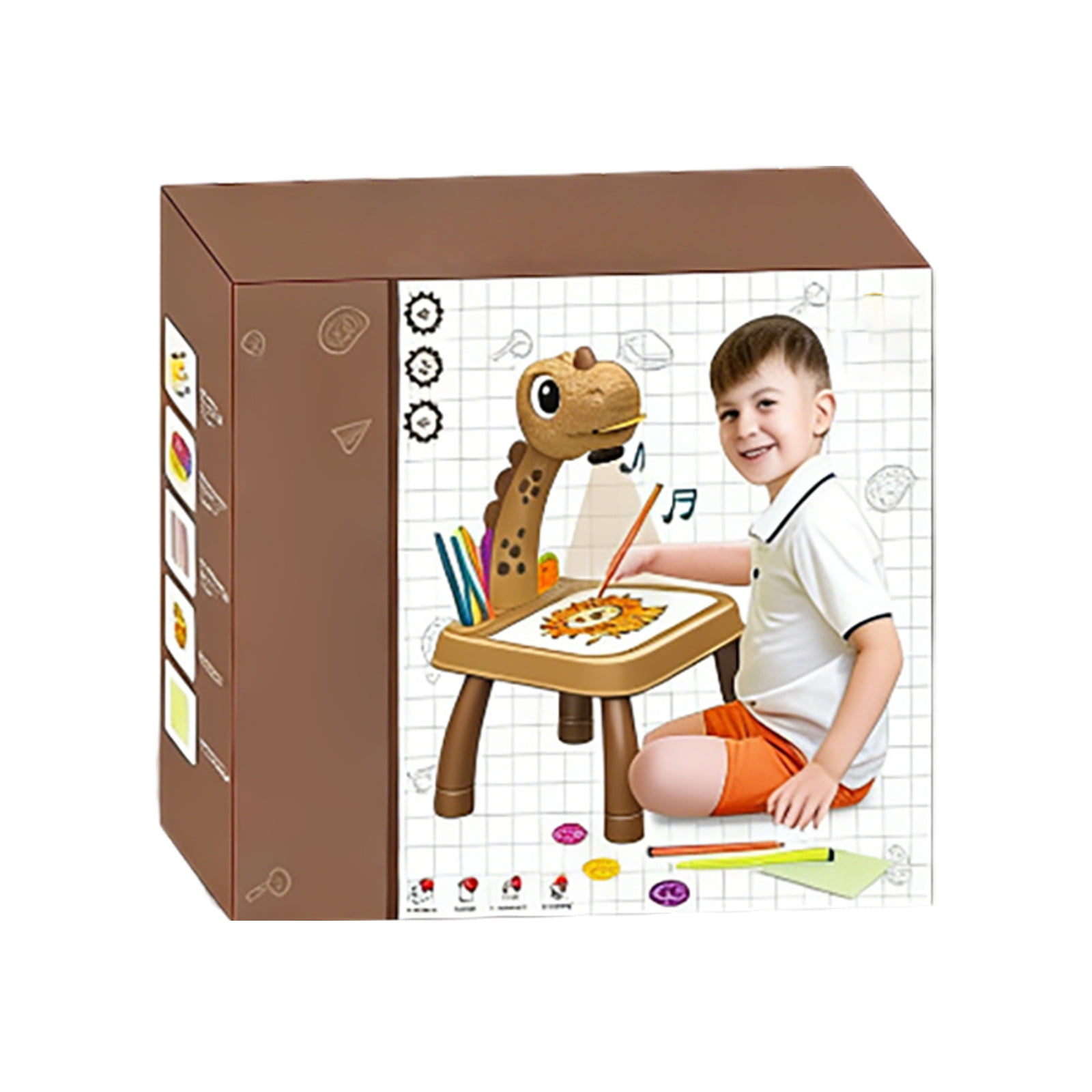 Drawing Projector, Smart Painting Table with Light and Music, Portable Desktop Doodle Board Erasable Tracing Sketching Set, Birthday Gift for Artist, Complete Tool Kit Box for Home Use