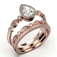 thumbnail image 3 of Dazzling Boho & hippiepie 2.25 Carat Pear Cut Diamond Moissanite Engagement Ring, Classic Wedding Ring, Two Matching Band in 10k Solid Rose Gold, Birthday Gift, Promise Ring, 3 of 4