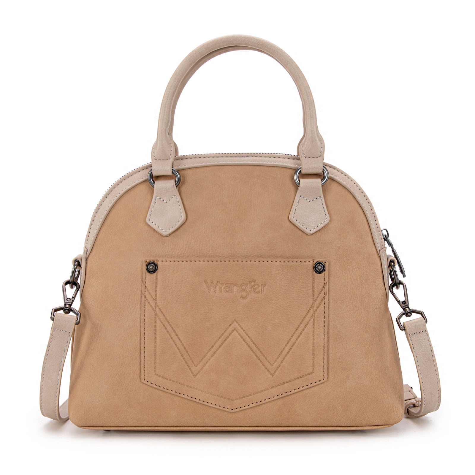 Wrangler Satchel Bags for Women Top-handle Handbags and Purses with Crossbody Strap, Tan