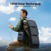 Anker SOLIX C300X 300-Watt 288Wh Push Button Start Battery Generator, with 140W 2-Way Fast Charging W/1 PS60 Portable Solar Panel for Jobsite/ Travel