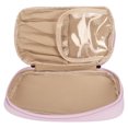 thumbnail image 2 of Organizador de viaje de piel sintética de doble capa con asas superiores, bolsa de maquillaje impermeable de gran capacidad, 2 of 8