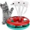 thumbnail image 1 of -in-1 cat toy with mouse, cat rotating teaser feather and ball (red), 1 of 5