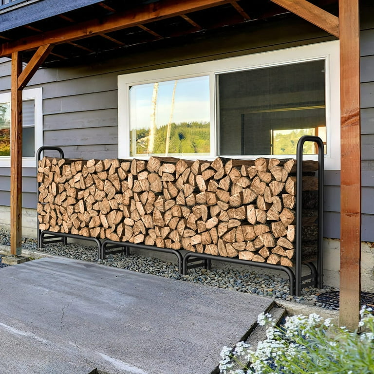 JOZ 12ft Adjustable Firewood Rack Upgraded Heavy Duty Indoor Outdoor Fireplace Log Holder Walmart