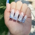 thumbnail image 4 of 1 Set Fake Nails Set Detachable Square Head Long Beautiful Press on Fingernails with Jelly Glue Included Fake Nails, 4 of 6