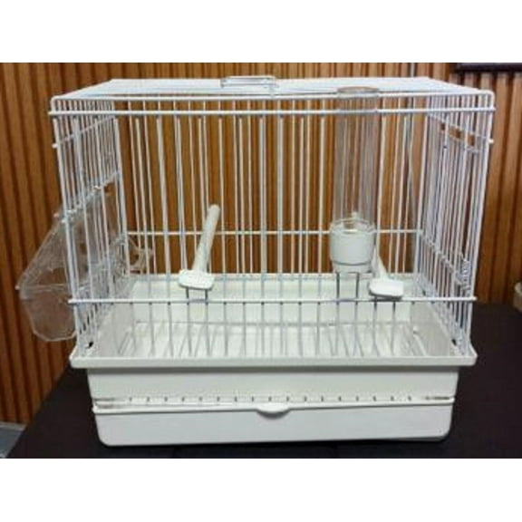 I064B All White Song Bird CAGE