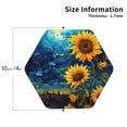 thumbnail image 2 of KLL Drink Coasters Set Hexagon of 4,PU Leather Absorbent Coasters Set Decorative Coffee Cup Coasters Housewarming Gift for Home Decor-Vintage Starry Sky Sunflower, 2 of 5