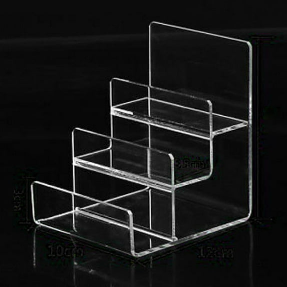 Clear Acrylic Display Stand,Acrylic Riser Display Shelf for Figures Step Acrylic Wallet Purse Glasses Display Organizer Holder 3 Tiers