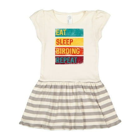 

Inktastic Bird Watching Gift Eat Sleep Birding Repeat Gift Toddler Girl Dress