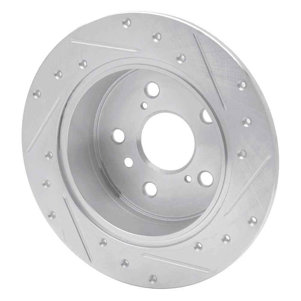 Dynamic Friction Company 631-76079L DFC Brake Rotor - Drilled And Slotted - Silver
