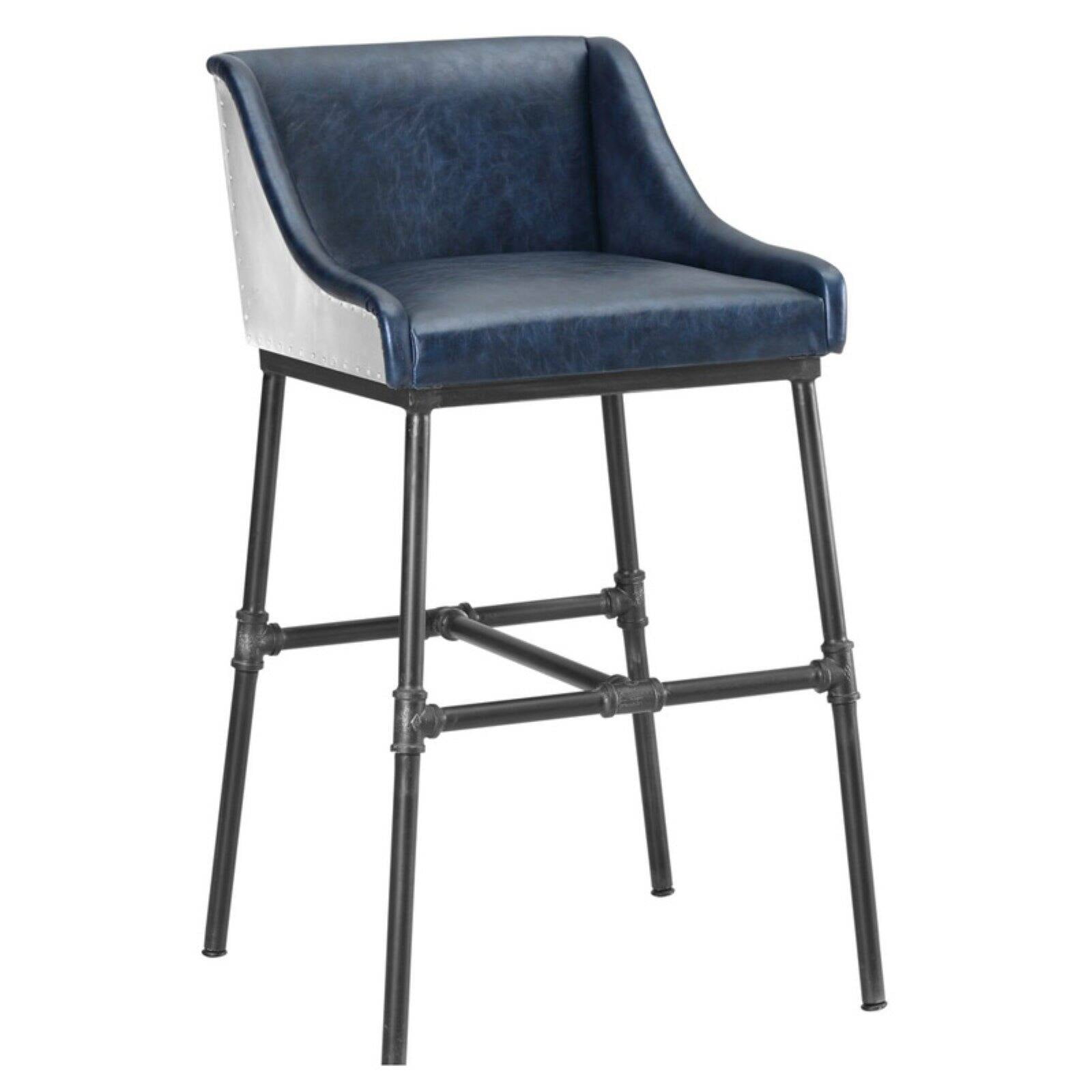 Boraam Parlor Adjustable Height Faux Leather Bar Stool, Burgundy and Black
