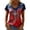Watermelon Red, variant on MEICHEN Women's V Neck Butterfly & Rose Print T Shirt Patriotic Glitter Graphic Casual Top