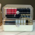 thumbnail image 3 of Long Cosmetic Storage Organizer Box, Easy Access Cosmetic Storage Containers Dustproof  for Dormitory Cream White,Transparent White, 3 of 8