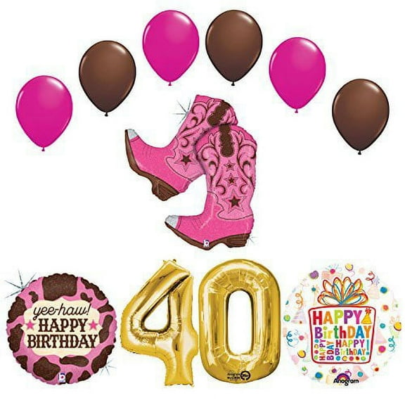 Wild West Cowgirl Boots Western 40th Birthday Party Supplies