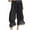 Black, variant on Kaemgyyd Pajama Pants for Women Low Rise Tie up Lace Cinch Bottom Baggy Pleated Lounge Capri Trousers Summer Pjs Sleepwear