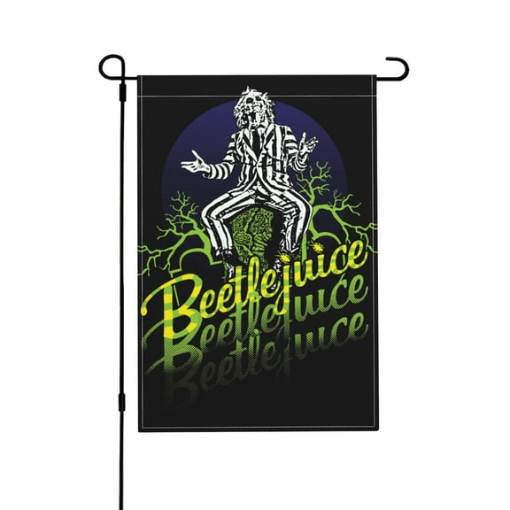 Beetlejuice Garden Flag Double Sided Vertical, Indoors Outdoors Decoration For Yard 12 X 18 Inches