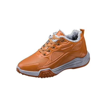 

SIMANLAN Mens Athletic Shoes Sport Trainers Lace Up Sneakers Gym Lightweight Walking Shoe Running Comfort Brown with Plush Lined 9