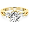 thumbnail image 3 of IGI Certified 1 Carat Round Shape Lab Grown Diamond Engagement Ring | 14K Yellow Gold | Odette Three Stone Bypass Diamond Ring | FG-VS1-VS2 Quality Friendly Diamonds, 3 of 5