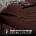 thumbnail image 4 of Modern 400-Thread Count Egyptian Cotton Stripe Casual Deep Pocket Sheet Set, California King, Mocha by Blue Nile Mills, 4 of 8