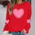 thumbnail image 4 of Qepwscx Long Sleeve Shirts For Women Valentine'S Day Crew Neck Sweatshirts Love Heart Printed Casual Blouse Tops Going Out Tops For Women Pullover Sweatshirts Graphic Tshirts Tee Tops, 4 of 6