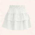 thumbnail image 6 of ATOGUTA Floral Skirts for Girls White Elastic High Waist A-Line Short Mini Skirt for School Casual 5T-16, 6 of 7