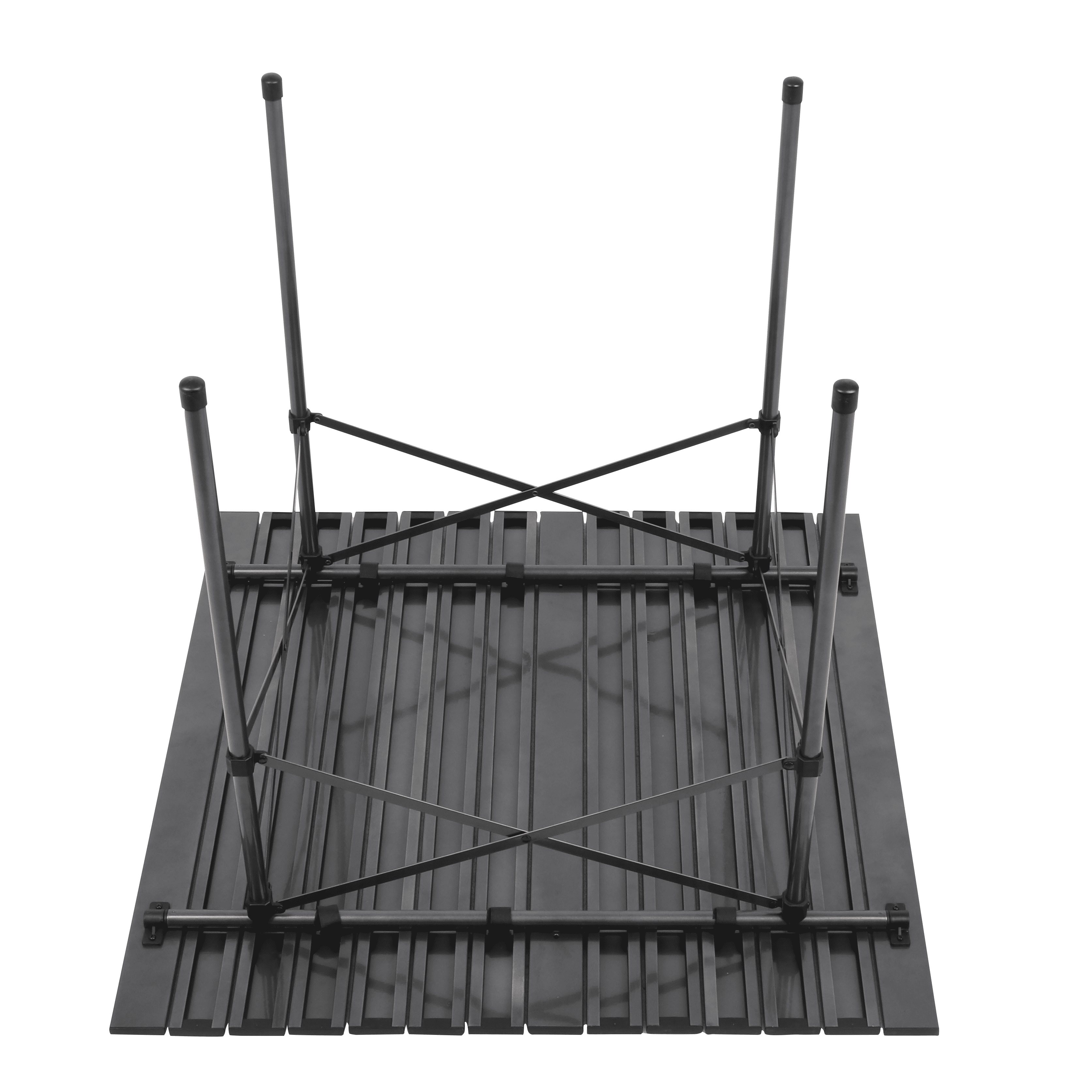 Ozark Trail Roll Top Camping Table, 31" x 31" x 27", Steel, Gray