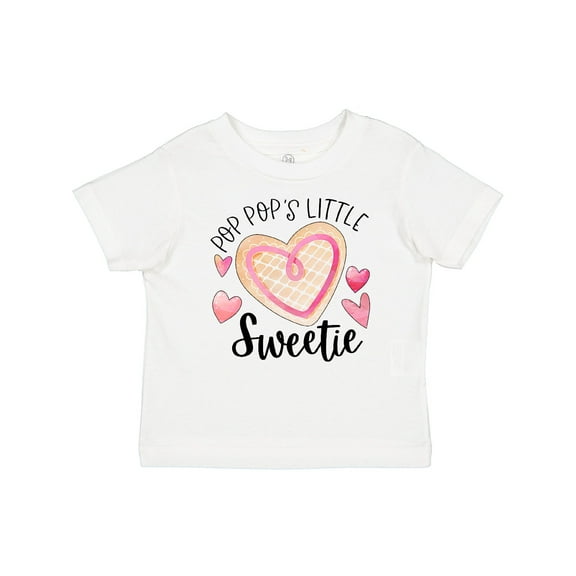 Inktastic Pop Pop's Little Sweetie with Pink Heart Cookie Boys or Girls Baby T-Shirt
