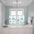 thumbnail image 3 of Blue Aqua Flower Kitchen Curtains Small Short 39 Inch Length, White Floral Plant Herb Botanical Grommet Top Bedroom Living Room Curtains, Light Filtering Cafe Curtain Drapes 2 Panels Set 55''x39'', 3 of 9