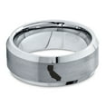 thumbnail image 2 of Tungsten California The Golden State Band Ring 8mm Men Women Comfort Fit Gray Step Bevel Edge Brushed Polished, 2 of 4