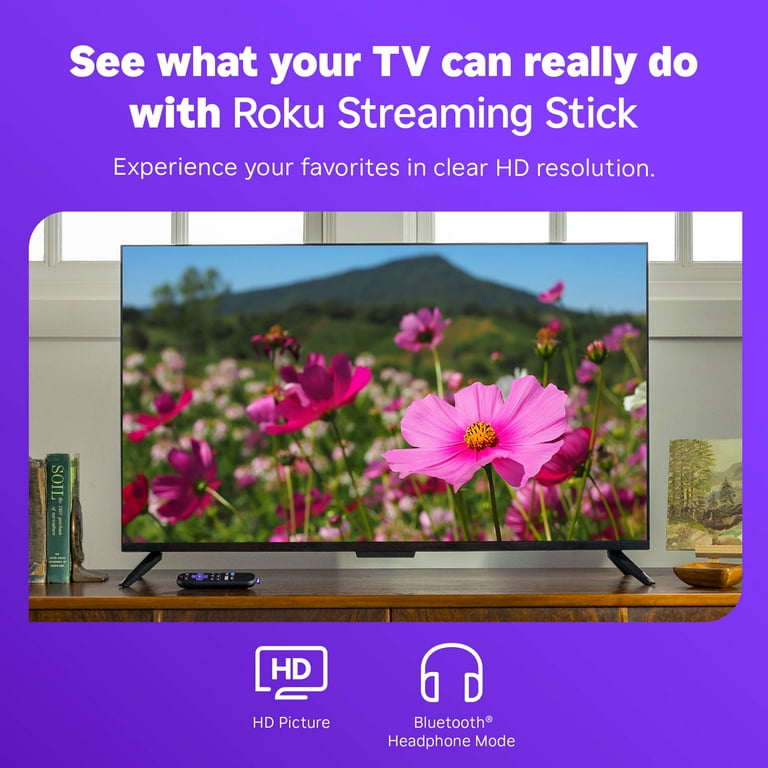 Roku Streaming Stick 2025 - HD Roku Streaming Device for TV with Voice Remote - Free & Live TV