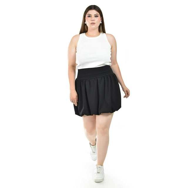 Falda globo Roman Fashion /Tallas Extras, 7063 (Negro) negro 40