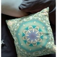 thumbnail image 3 of 16" Jewel Circle Broadcloth Blown and Closed Pillow in Beige Green Fabric, 3 of 5