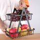 thumbnail image 2 of Cesta de frutas de metal de nivel, cesta de frutas desmontable, frutero decorativo, frutero para cocina, frutero con mango de madera (negro) Ormromra WMJ-0055, 2 of 6