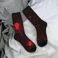 thumbnail image 5 of Hirioo Red Spider On The Web Pattern Adult Middle Tube Socks Breathable Sock Non-Pilling,Contrasting Color Design, 5 of 6