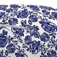 thumbnail image 3 of Floral Pouf Cover with Zipper, Abstract Rose Flower Branch with Leaves Garden Art Vintage Deco Illustration, Soft Decorative Fabric Unstuffed Case, 30" W X 17.3" L, Violet Blue White, by Ambesonne, 3 of 5
