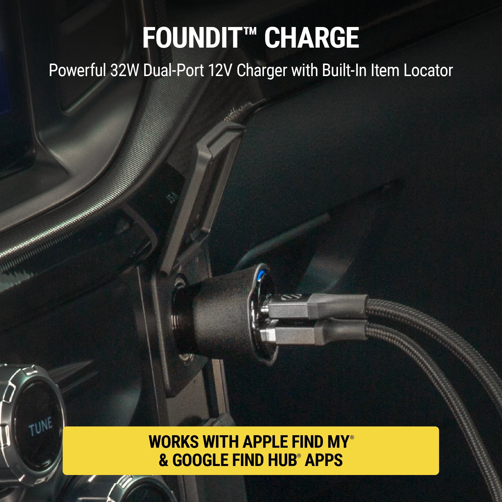 Scosche CPD32LT-1 FoundIT® Charge 32W USB-C & USB-A Charger + Built-in Locator For Apple & Android