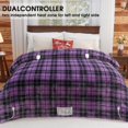 thumbnail image 2 of Heated Electric Blanket OCTROT Queen Size Purple Plaid, 2 of 8
