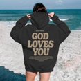 thumbnail image 2 of Women's Hoodies and Sweatshirts Inspirational Word Graphic Sweatshirts Long Sleeve Hoodie Tops for Women, 2 of 5