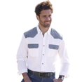 thumbnail image 2 of Atlas For Men - Camisa Western para Hombre (Blanco, Azul Claro), 2 of 3