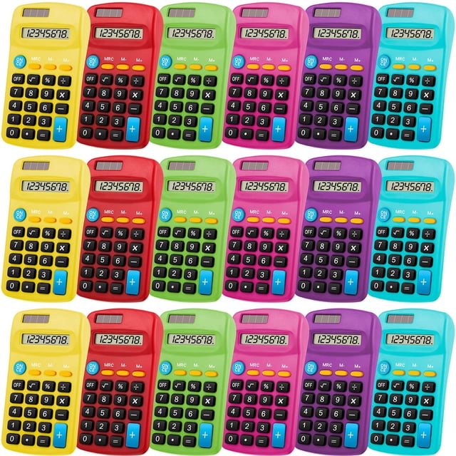 Calculadora de bolsillo Weewooday con batería solar de 8 dígitos
