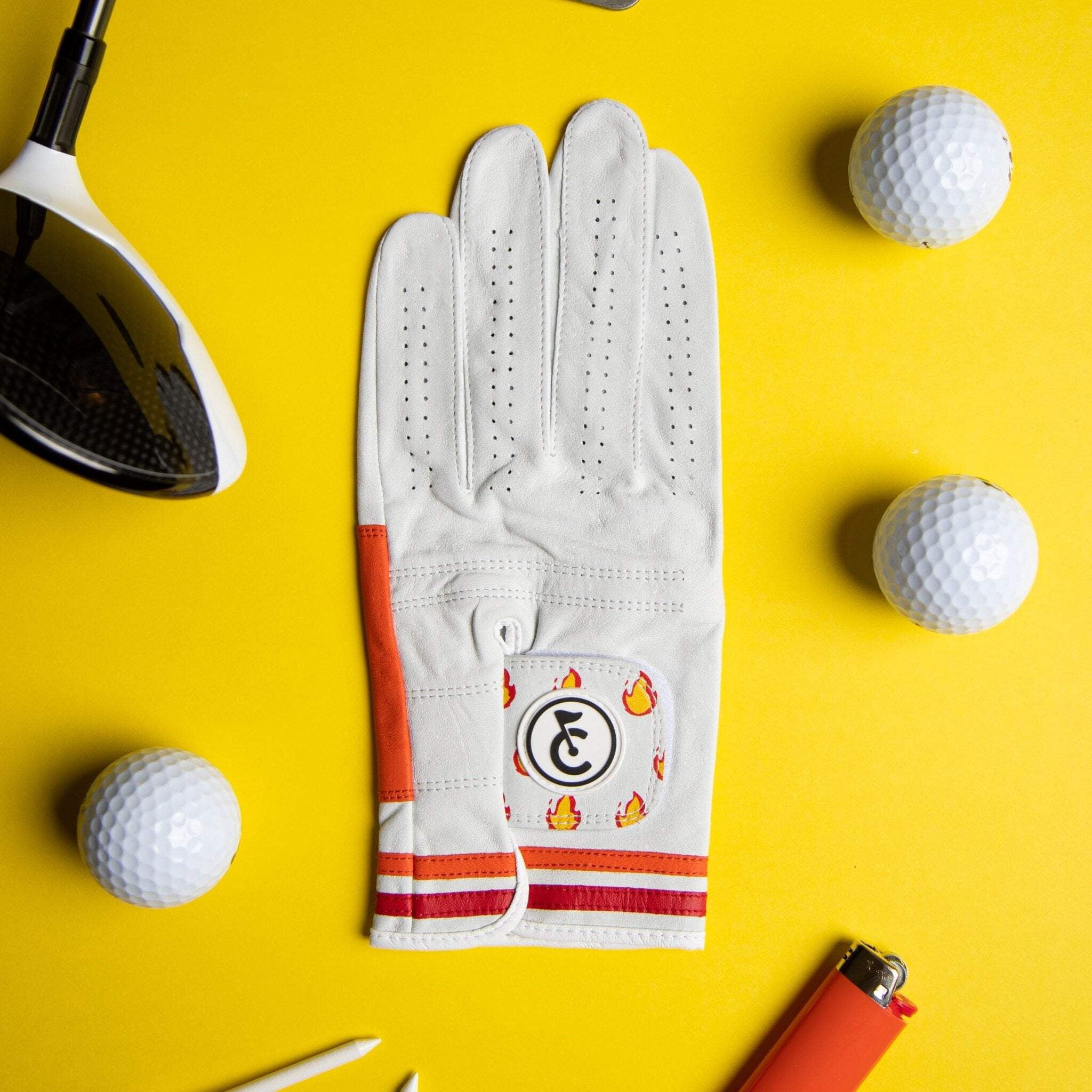Hot Hand Flame Golf Glove | Premium Cabretta Leather & Supportive Palm Pad
