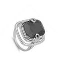 thumbnail image 4 of Black Simulated CZ Unique Solitaire Polished Cutout Ring ( Sizes 6 7 8 9 10 ) Sterling Silver Band Rings (Size 7), 4 of 4