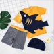 thumbnail image 3 of Conjunto de traje de baño de dos piezas para bebés y niños pequeños Traje de baño Protectores contra sarpullidos con sombrero UPF 50+ Adepaton WMZL-1180-4, 3 of 7