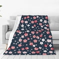 thumbnail image 1 of Fotbe Cherry Blossoms Manta de Franela Acolchonada con Estampado, Súper Suave y Esponjosa, Extra Grande para Sofá, Cama, Uso Todo el Año-60"x50", 1 of 7