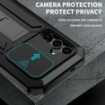 thumbnail image 4 of Aluminum Metal Gorilla Glass Shockproof Military Heavy Duty Sturdy Case for Samsung Galaxy S24 Plus,Dteck Built-in Screen Full Body Protector Silicone Case Slide Lens Protection Kickstand Cover,Black, 4 of 7